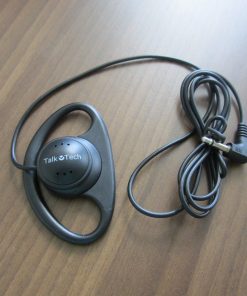 Ørehænger, 1,5 meter kabel og 3,5 mm. ministik. Sort plast HMI 16231