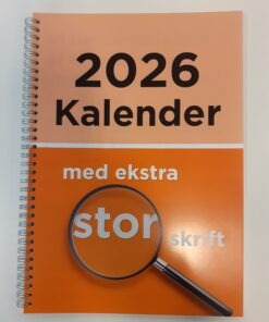 A4. Årskalender 2026,  1 uge per side med ekstra stor skrift HMI 74135